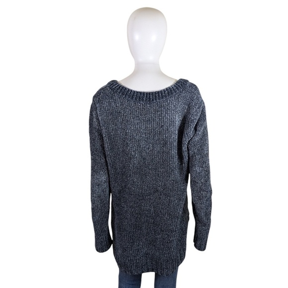 Orvis Blue Soft Heather Knit V-Neck Sweater Size M - Picture 2 of 4